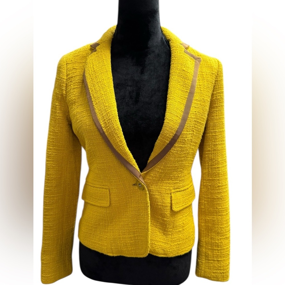 NWT J. CREW blazer and skirt Mustard Gold Textured Size 00​